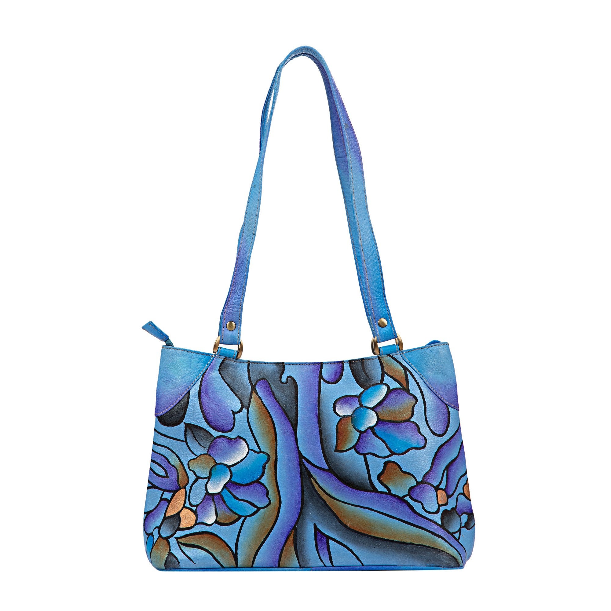 Neon Flower Hand-painted Purse | Abstract Art – Tiny Ink