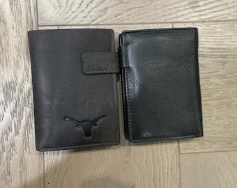 Trifold Wallet With Snap Button- Made of Genuine Leather, For 6-8 Cards, 2 Note Slots Coin Pocket, Zipper Pocket, RFID Secure