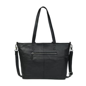 Echtleder Tote / Laptop-Tasche mit gepolstertem Bereich, Schultergurt, mittleres Reißverschlussfach, Stifte-Organizer, mehrere Taschen