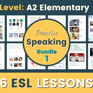 6 ESL LESSONS | A2 Elementary Level Bundle 1 | ESL Speaking | Perfect For Online and In-Class Lessons | Teaching Resources