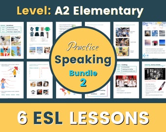 6 ESL LESSONS | A2 Elementary Level Bundle 2 | ESL Speaking | Perfect For Online and In-Class Lessons | Teaching Resources