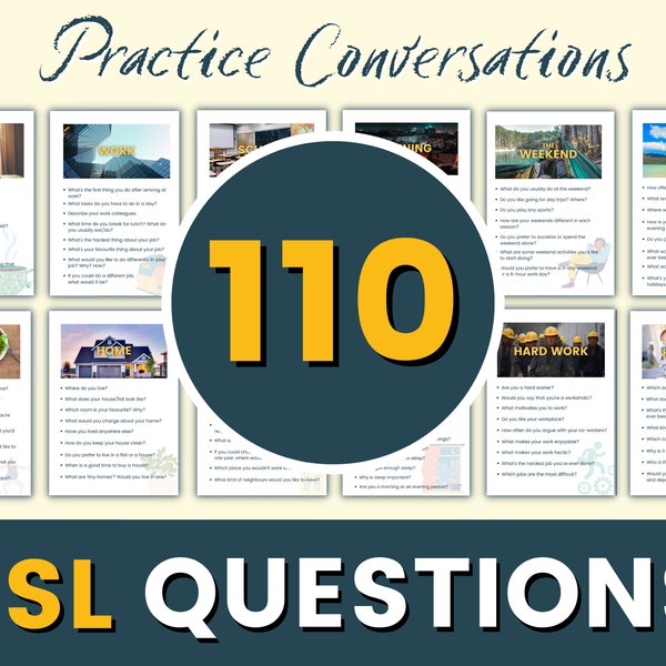110 ESL QUESTIONS | A2 and higher | ESL Speaking | Perfect For Online and In-Class Lessons | Teaching Resources
