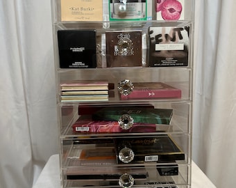 Makeup Case Organizer Vanity Organizer Acrylic Makeup Case Clear Makeup Organizer Case (7 Drawers)