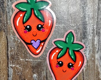 Stickers fraises/autocollants mignons/autocollants amusants/autocollants/cadeaux/journal/ordinateur portable/carnet de notes/fraises