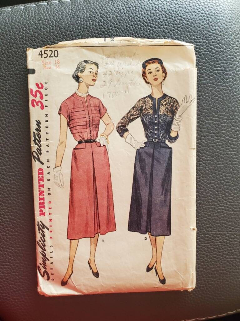 Sewing & Fiber Vintage 1950s Simplicity 1685 Dress Sewing Pattern ...