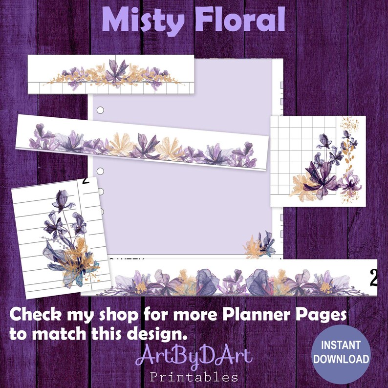 EDITABLE Floral Theme Printable Weekly Dashboard for A5, US Letter, and ...