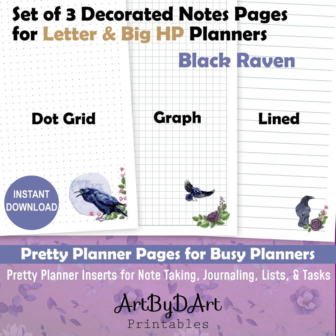 EDITABLE Printable Notes Pages for Letter Big Happy Planner Size ...