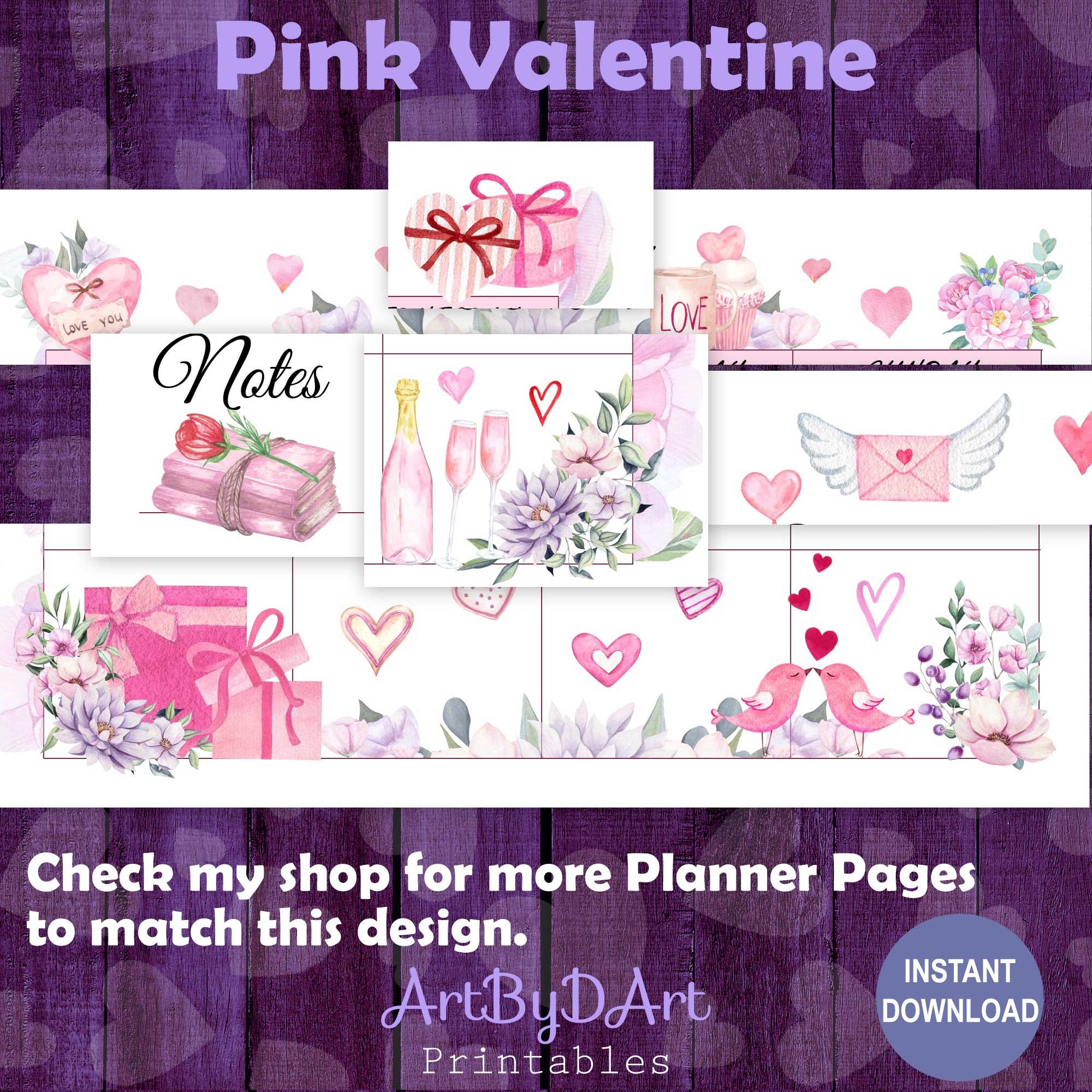 EDITABLE Valentine Theme Printable Monthly Calendar for A5, US Letter ...