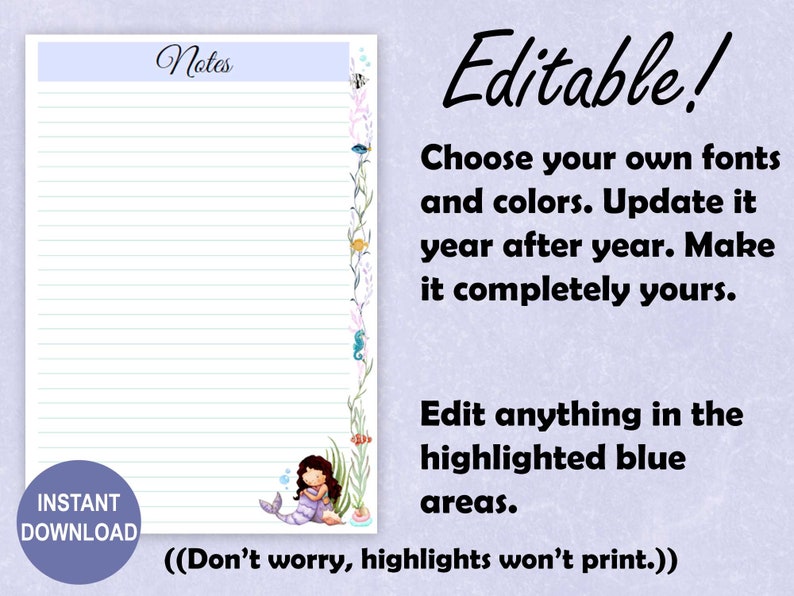 EDITABLE A4 Planner Printable Notes Pages for A4 Planner Binders ...