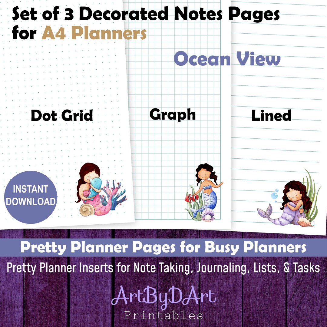 EDITABLE A4 Planner Printable Notes Pages for A4 Planner Binders ...