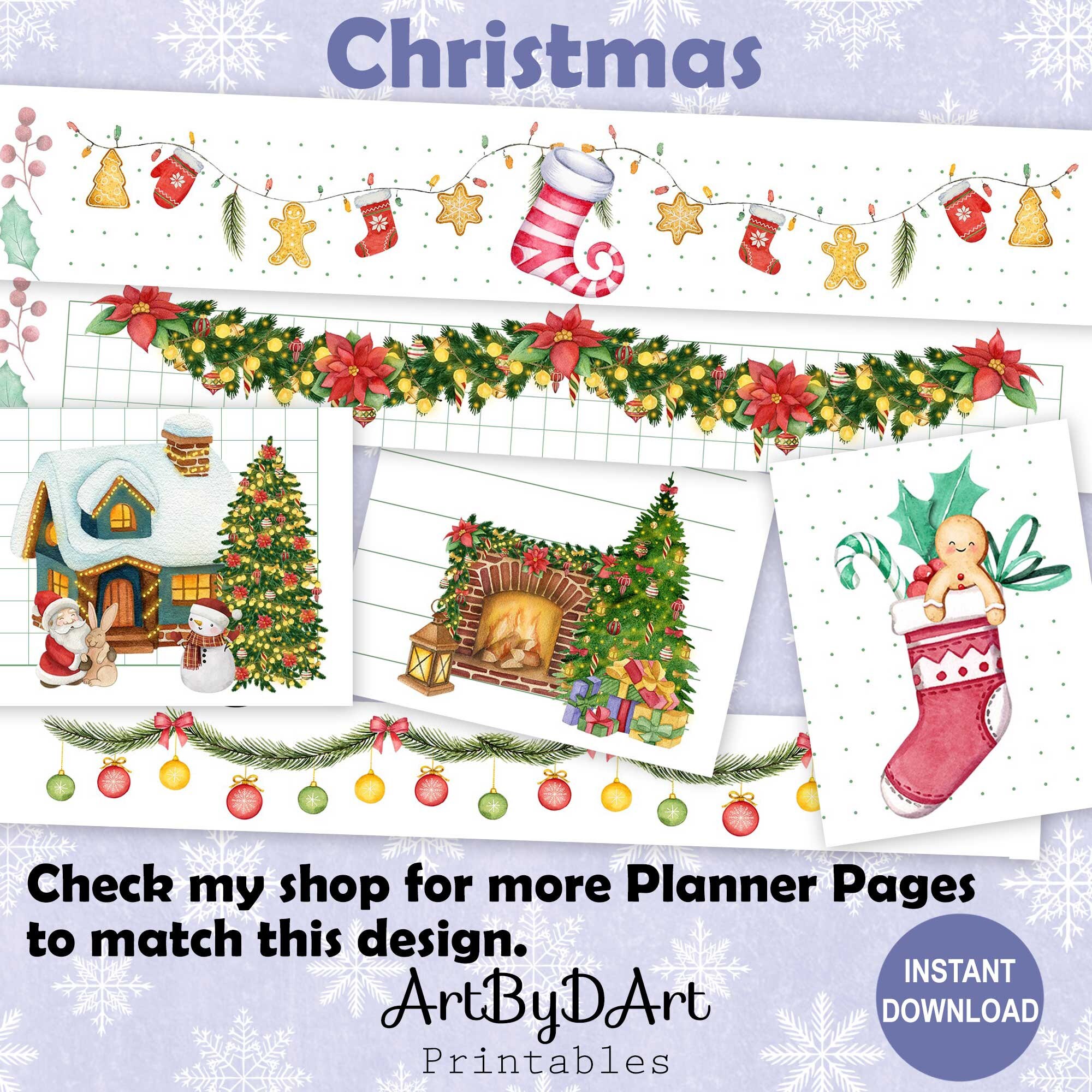EDITABLE Festive Christmas Printable Notes Pages for Happy Planner ...