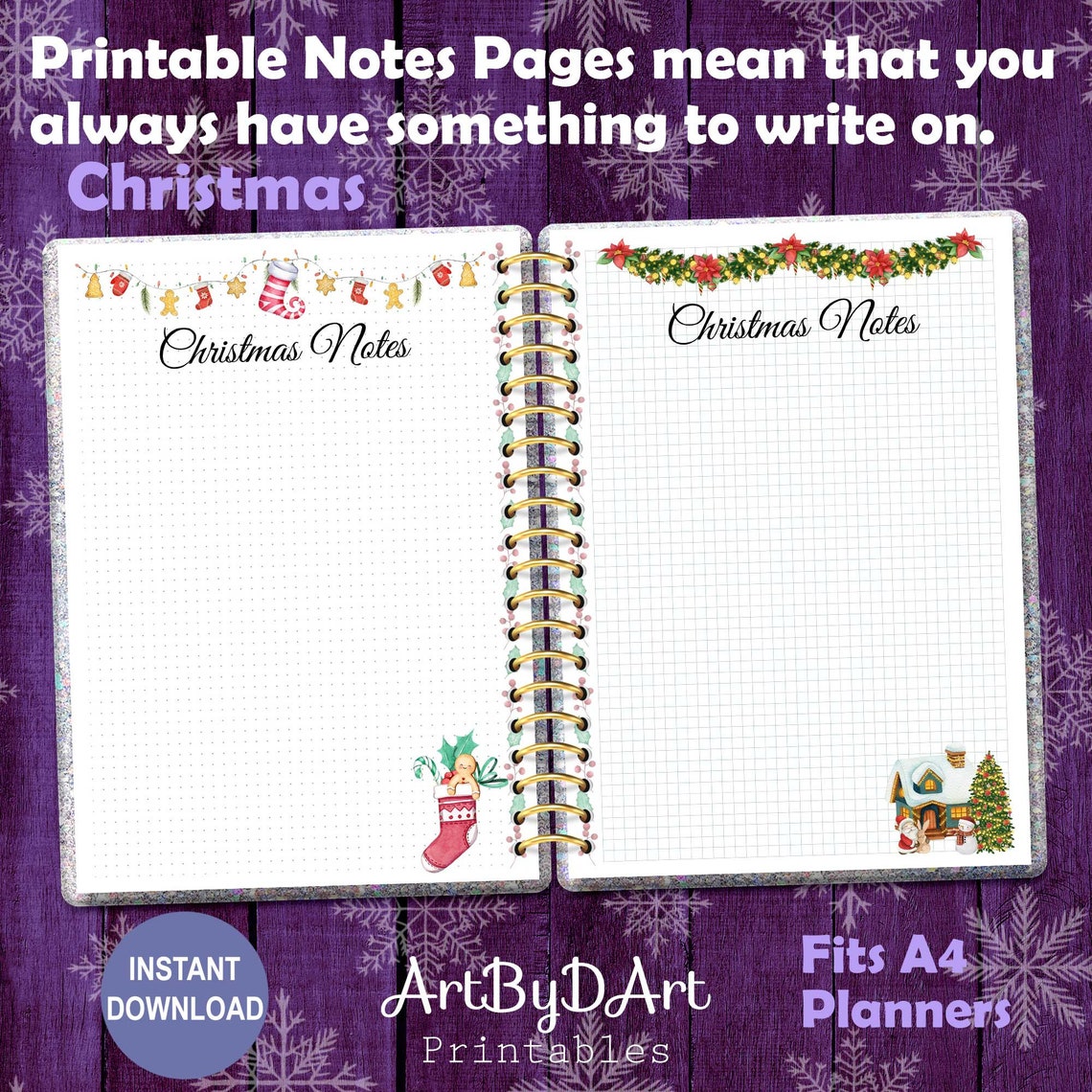 EDITABLE A4 Planner Printable Notes Pages for A4 Planner Binders ...