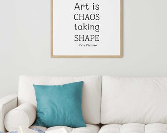 Art is Chaos Taking Shape- Picasso Quote Active T-Shirt for Sale by For  Art Sake