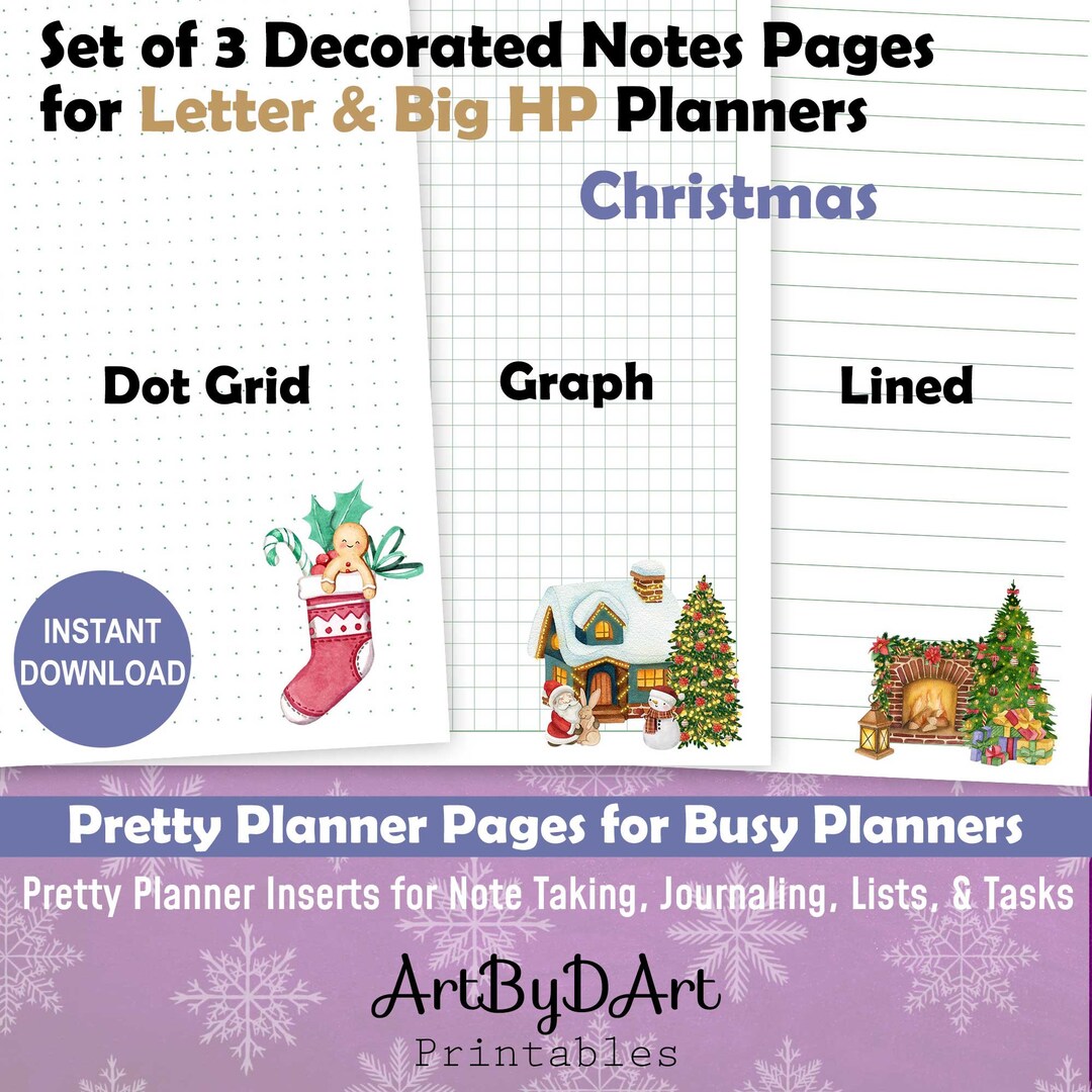 EDITABLE Printable Notes Pages for Letter Big Happy Planner Size ...