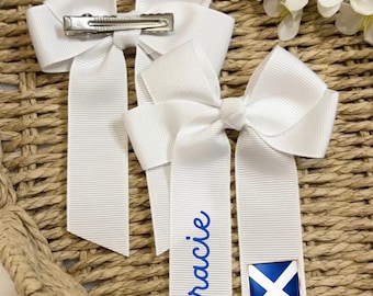 Personalised Scotland World Cup Football Hair Bow Personalised | Scotland | It’s Coming Home | Hair Bow | Gift | Hair Clip | Personalised