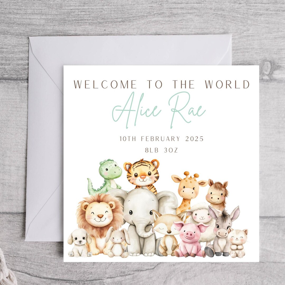 Personalised New Baby Card | Welcome to the World Keepsake | Custom ...