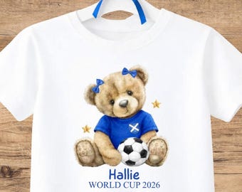 Personalised World Cup Tshirt | Scotland Football | Scottish Football | Tee T-Shirt Top | Kids Tshirt
