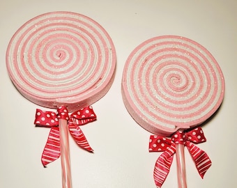 Lollipop Ornaments, Christmas, Tree picks, Lollipop wreath embellishments, faux candy attachments, candy decor,