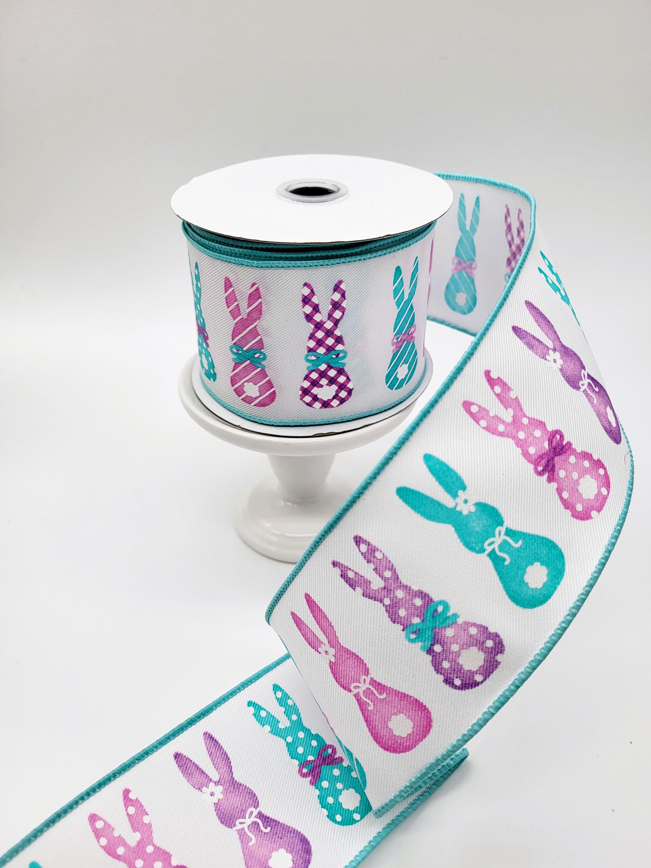 Ribbon, Bunny Silhouettes Wired Ribbon: White (10 Yards), Easter ...