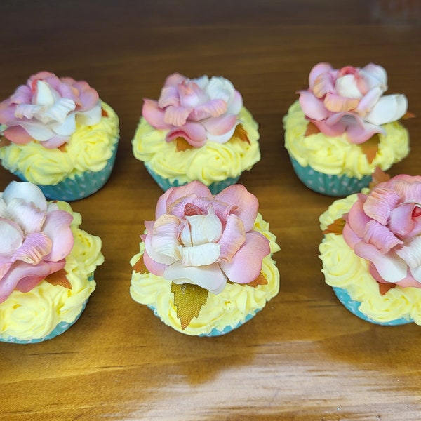 Spring, Summer Mini-Cupcakes, Cupcake Decor, Tiere tray decor, Decoration, Fake Floral Cupcakes, Farmhouse Decor, Easter, Cake