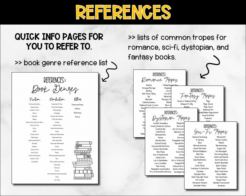 Goals & References for Reading Journal // Printable, Download, Dotted ...