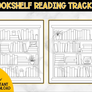 Bookshelf Tracker for Reading Journal Planner // printable, download, dotted reading journal, planner, bookshelf tracker, insert, pdf