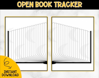 Open Book Tracker for Reading Journal Planner // printable, Download, gepunktetes Lesejournal, Planer, Buchtracker, Insert, pdf