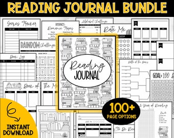 Book Reading Journal // printable, dotted reading journal, planner, tracker, insert, pdf