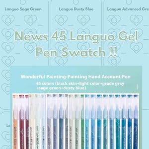 Languo Gel Pens Swatches - New 45 Languo Gel Pens Sample Template PDF - Instant Download - Unnumbered