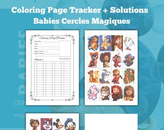 Coloring Page Tracker - Solutions Babies Cercles Magiques - Coloring Tracker Template - Marker Tracker - Printable - A4
