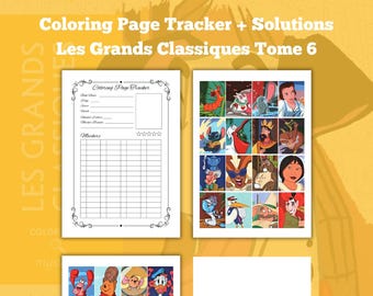 Coloring Page Tracker - Solution Tome 6 - Coloring Tracker Template - Marker Tracker - Printable