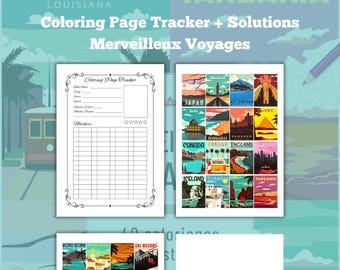 Coloring Page Tracker - Solution Merveilleux Voyages - Coloring Tracker Template - Marker Tracker - Printable