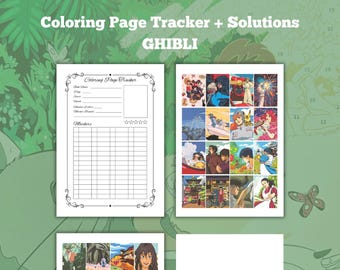 Coloring Page Tracker - Solution ghibli - Coloring Tracker Template - Marker Tracker - Printable A4