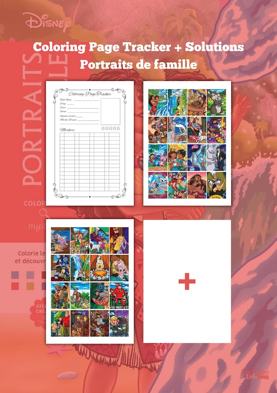 Coloring Page Tracker - Solution Portraits de famille - Coloring Tracker Template - Marker Tracker - Printable