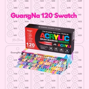 GuangNa 120 acrylmarker voorbeeldsjabloon in PDF-formaat - afdrukbaar sjabloon - direct downloaden