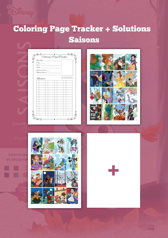 Coloring Page Tracker - Solution Saisons - Coloring Tracker Template - Marker Tracker - Printable - A4