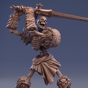Bone Grunt of Outer Dreadmarsh Miniature Model, D&D 3d Printed Mini, Dungeons and Dragons Skeleton Soldier with Sword, 32mm Scale Model