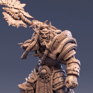 Orc Warrior Miniature Model, D&D Orc Mini, Dungeons and Dragons Tabletop RPG 32mm Miniature, Pathfinder Gift, 3d Printed Resin DnD
