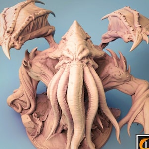 Miniatura de Cthulhu para jogos de mesa, monstro marinho DnD Cthulhu Mini, modelo RPG D&D de resina impressa em 3D, criatura marinha em miniatura de fantasia sem pintura