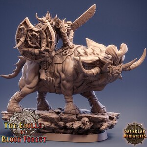 Gleesh en miniatura de Grinderwulf para Dungeons and Dragons, minimodelo de gnoll impreso en 3D, escala de 32 mm, gnoll DnD montado sin pintar