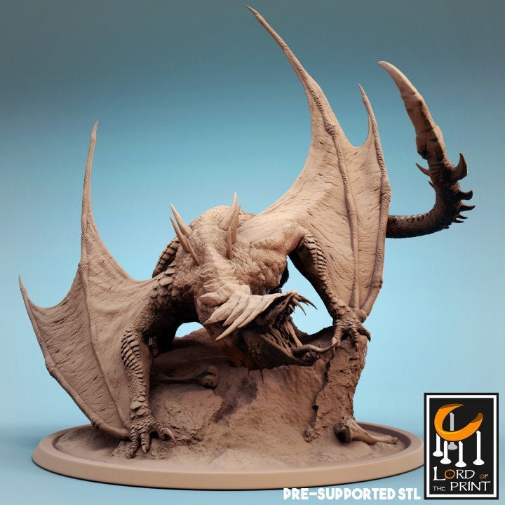 Vouivre Soldier Roar, modelo en miniatura RPG impreso en 3D, Dugeons y Dragon Mini, modelo de monstruo, miniatura de fantasía de resina para Pathfinder