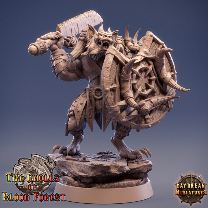 Tugger Kleesho the Gnoll Miniature Model, Monster Mini para Dungeons and Dragons Tabletop RPG Gaming, DnD 3d Print Model, D&D Gift 32mm