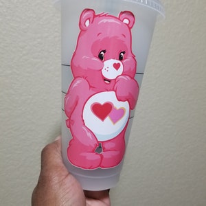 Care Bear Starbucks Cup | Blue Bear | Pink l Tumbler Personalized | Birthday gift ideas | Care Bear party decorations | 90&#39;s l 80&#39;slHandmade