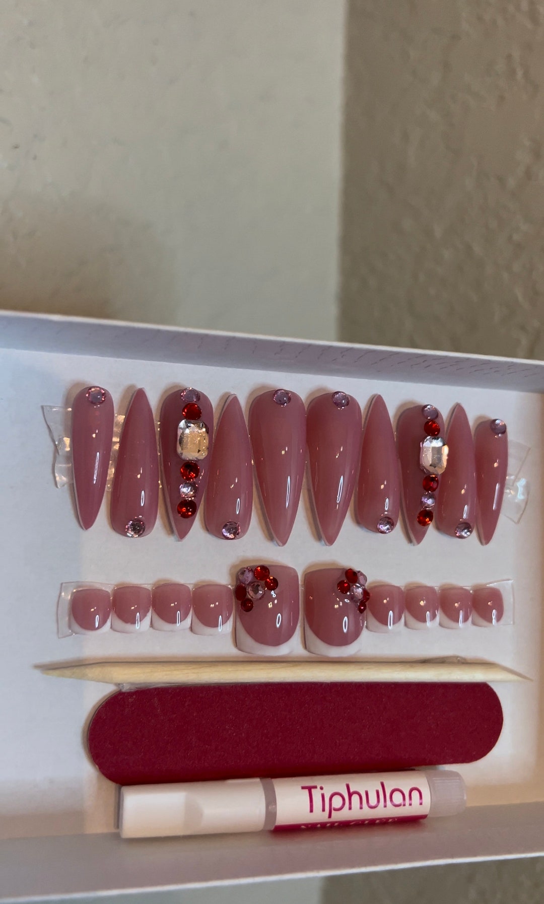 Stiletto Press on Gel Nails W/matching Toe Nail Ser - Etsy