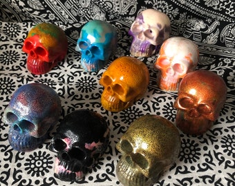 Presse-papiers Spooky Skull - Ornement de bureau en PLA recyclé, décoration de fête d'Halloween