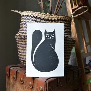 Linocut cat "Allround Cat" linoprint