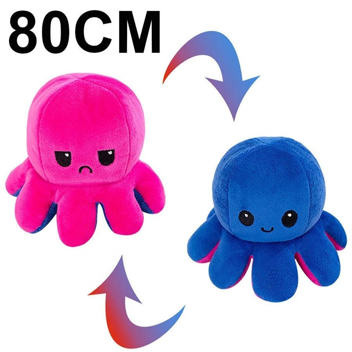 GIANT 80CM Reversible Mood Octopus Plush Etsy UK