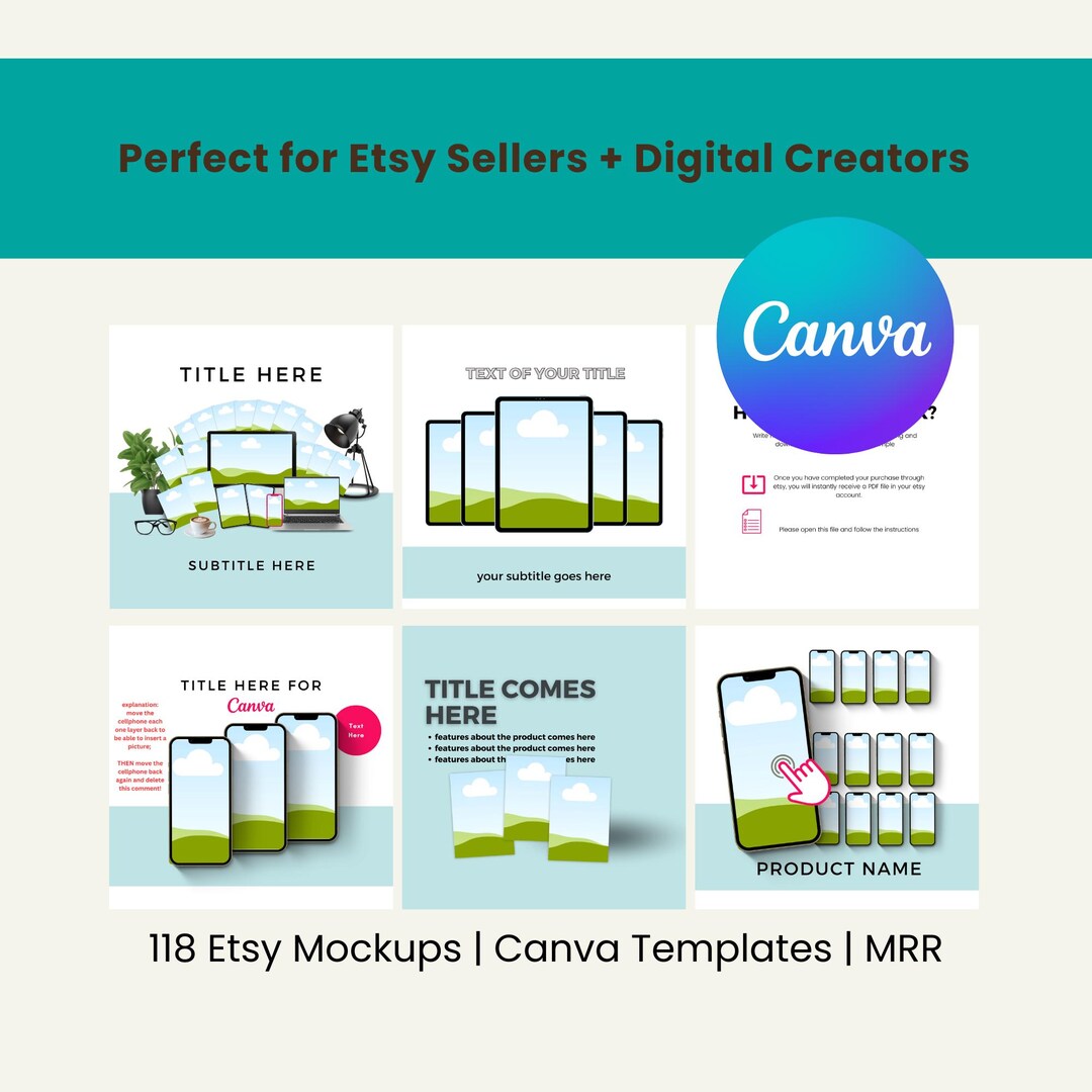 Etsy Canva Mockup Templates Bundle | 118 Editable 2000x2000 Templates ...