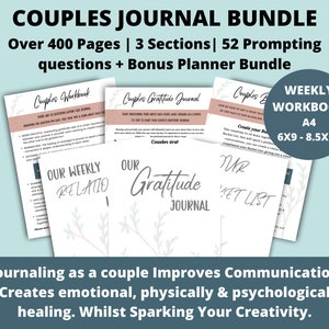 Couples Connection Journal Bundle | Relationship Workbook, Gratitude Journal, Bucket List + Bonus Planner Pack (460+ Pages)