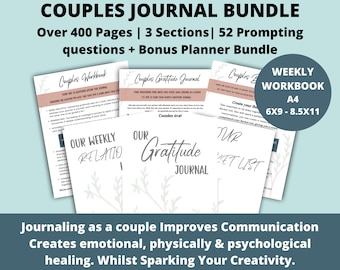 Couples Connection Journal Bundle | Relationship Workbook, Gratitude Journal, Bucket List + Bonus Planner Pack (460+ Pages)